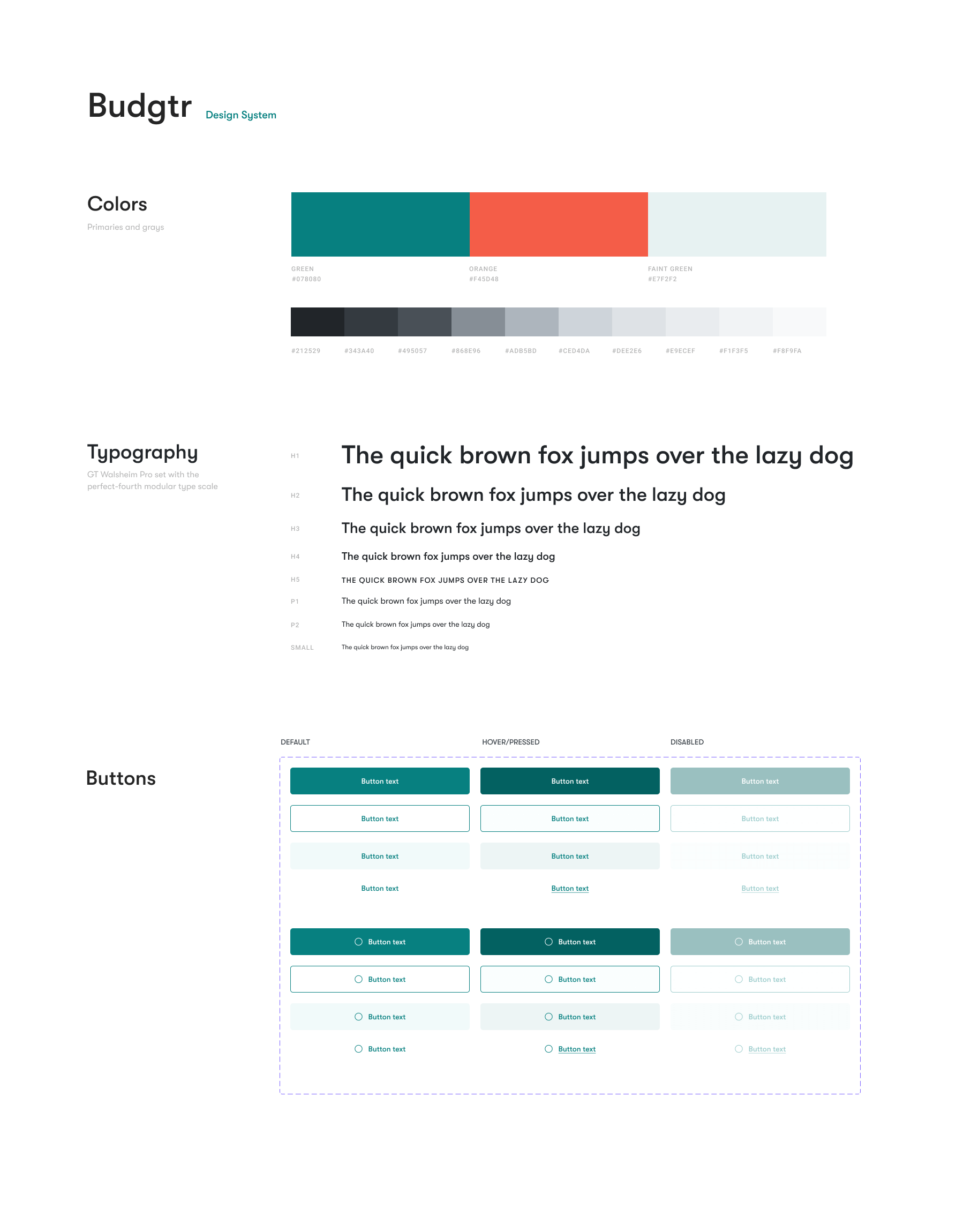 Budgtr Design System 1