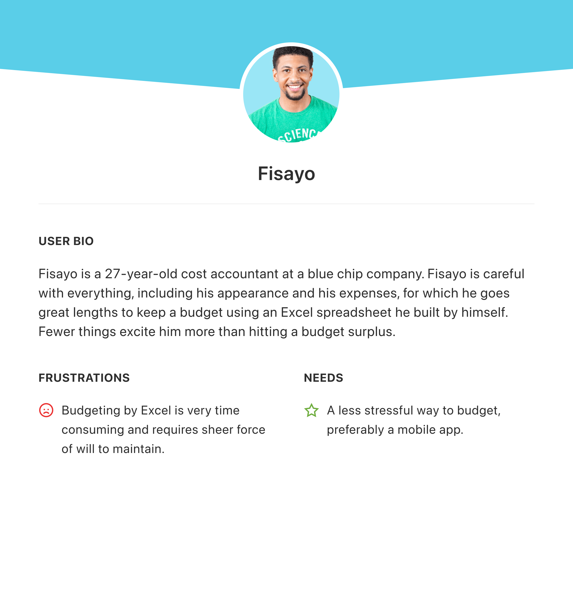 User persona - Fisayo