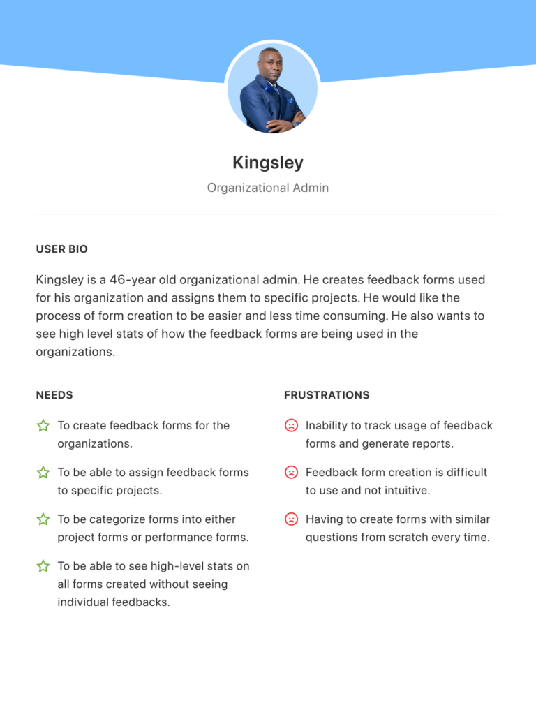 User persona - Organizational Admins