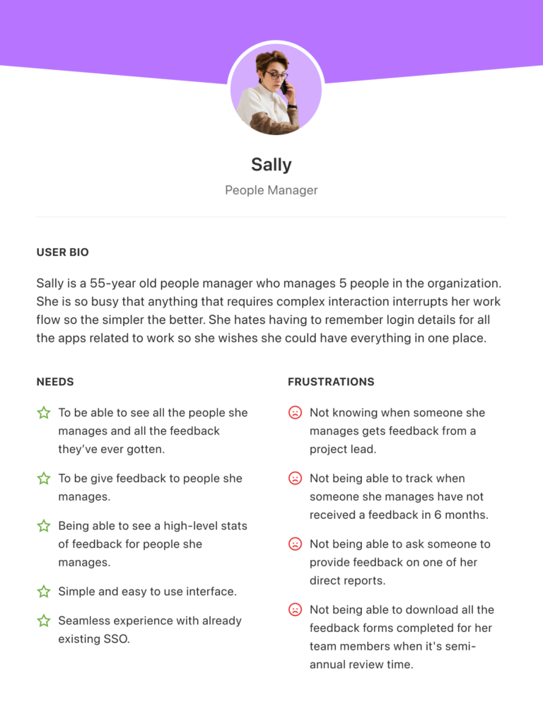 User persona - People Managers